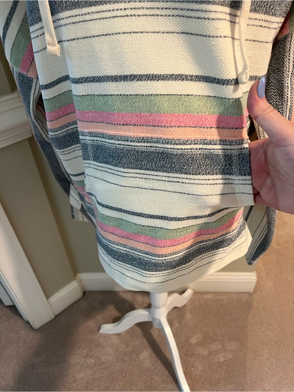 O'Neill Cream Lounge Suit with Pink, Green, Peach & Black Stripes, NWOT (L&XL) - Picture 13 of 15